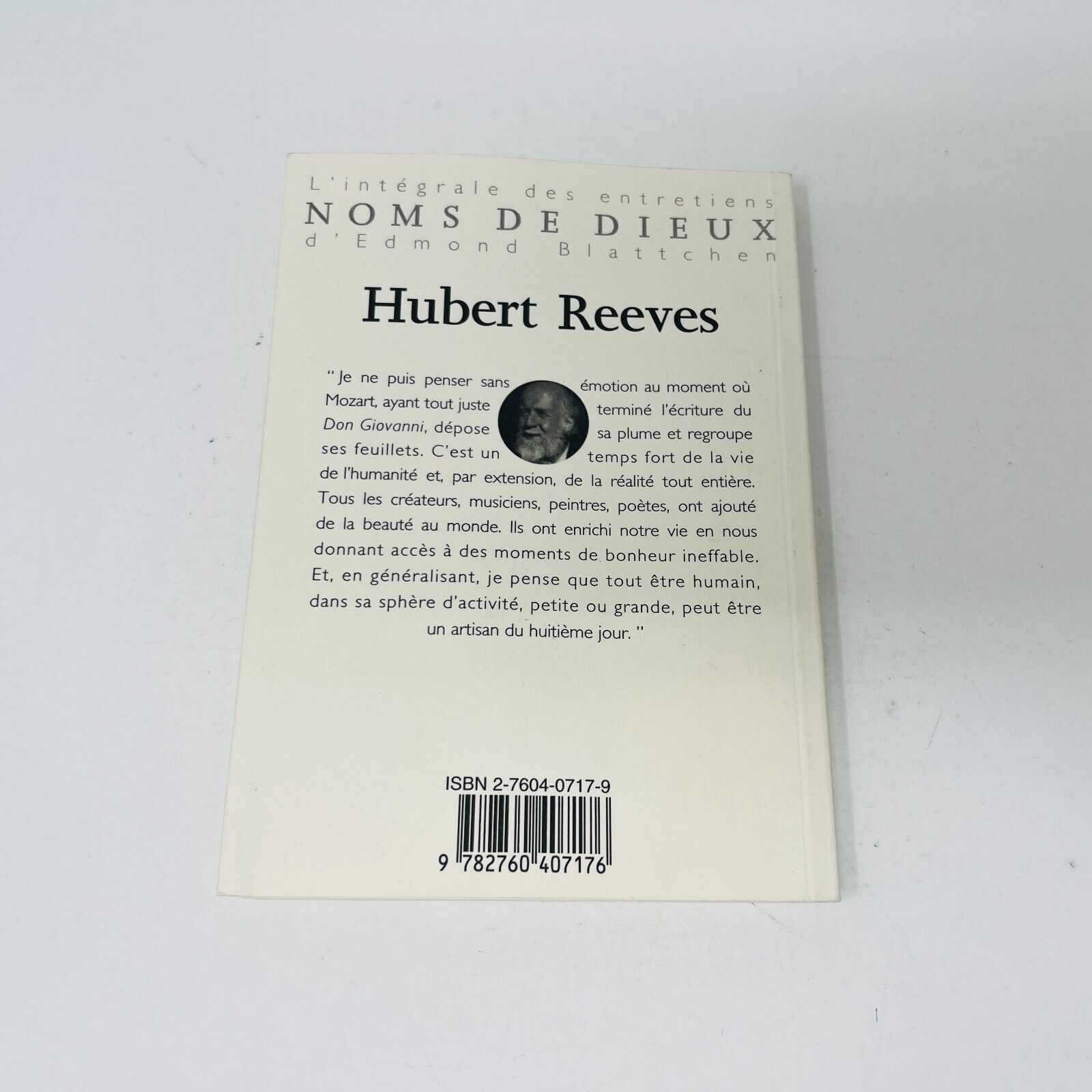 Hubert Reeves Les Artisans du Huitième Jour Stanké Noms de Dieux Blattchen 2000