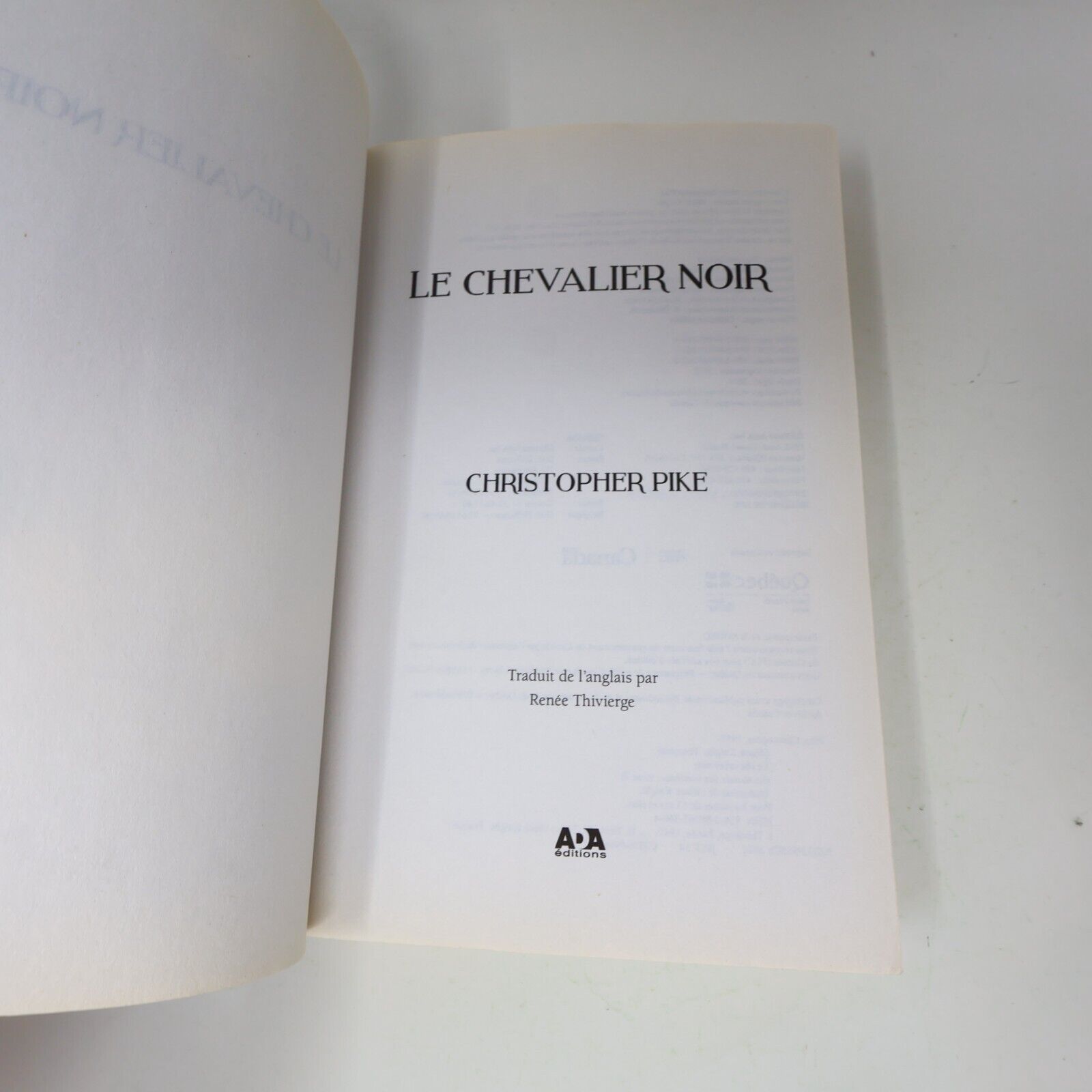 Le Monde des Sorcières #2 Le Chevalier Noir Christopher Pike 2016 Ada Français
