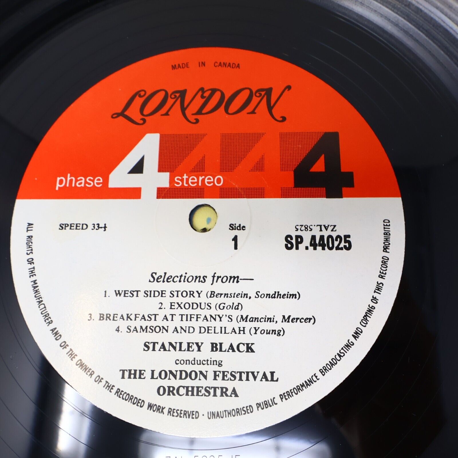 Stanley Black London Festival Orchestra Film Spectacular LP SP 44025 Movie Music