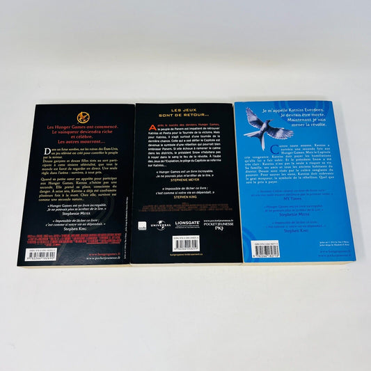 Hunger Games #1-2-3 Lot Set Français/French Suzanne Collins Révolte Embrasement