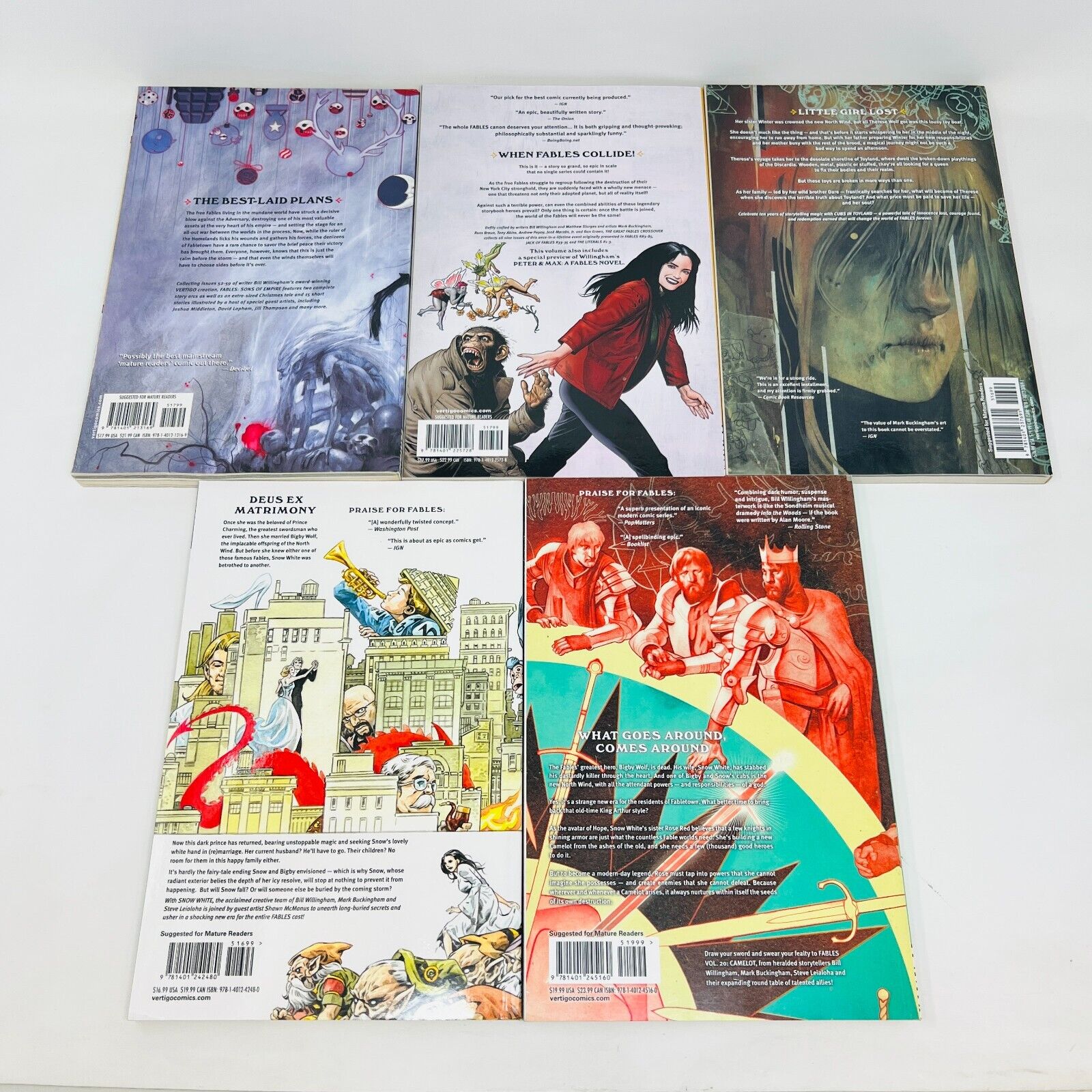 5x Fables #9-13-18-19-20 Bill Willingham/Buckingham/Leialoha Vertigo Comics Lot