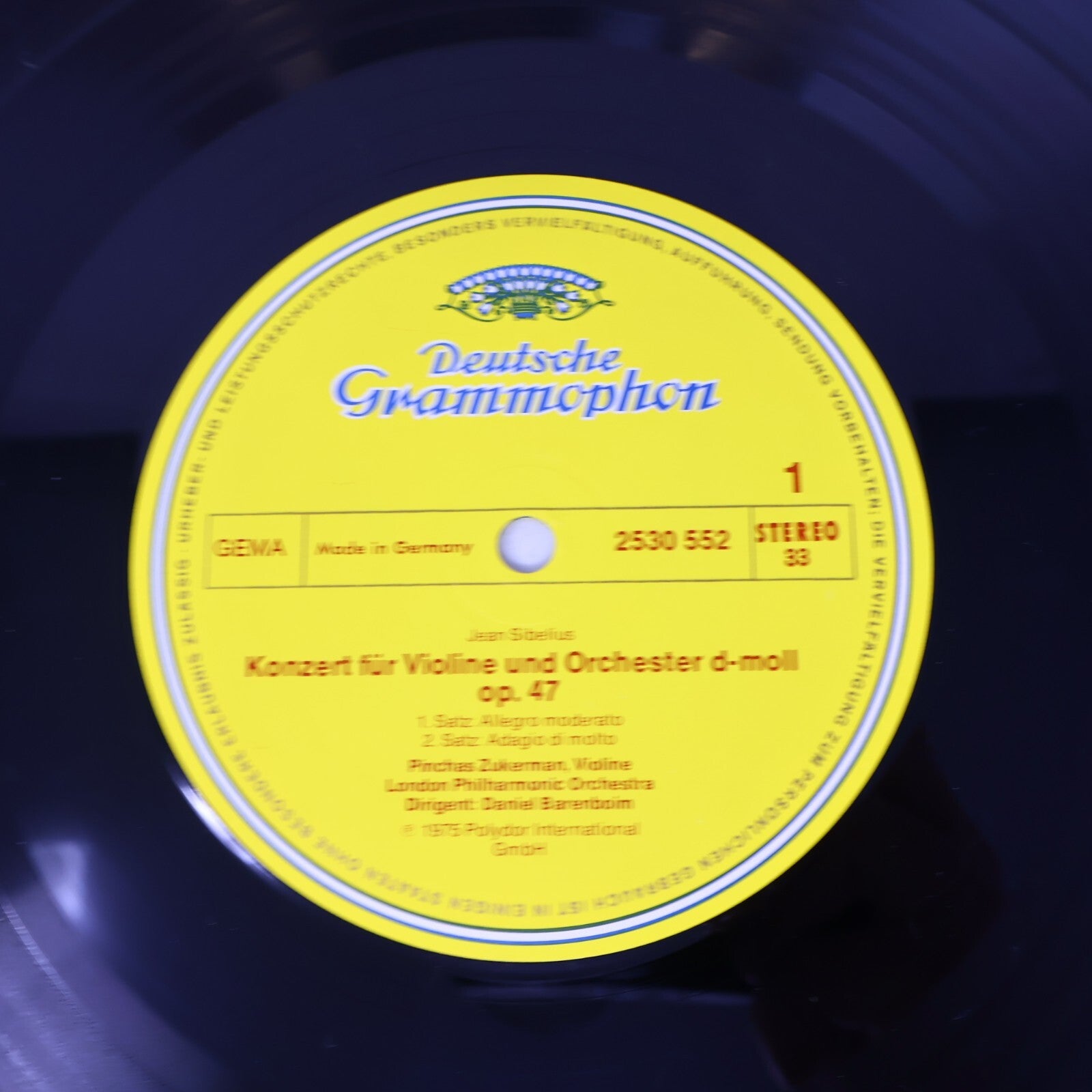 Pinchas Zukerman Daniel Barenboim Sibelius Beethoven Violin LP Record 2530 552