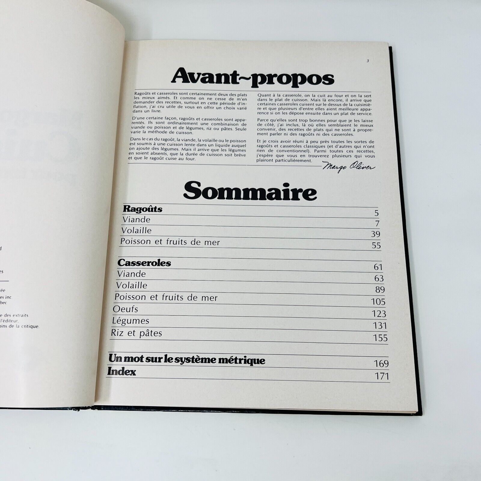 3x Margo Oliver Cuisine de Choix/Menus Quatre Saisons/Jours Lot Livres Recettes