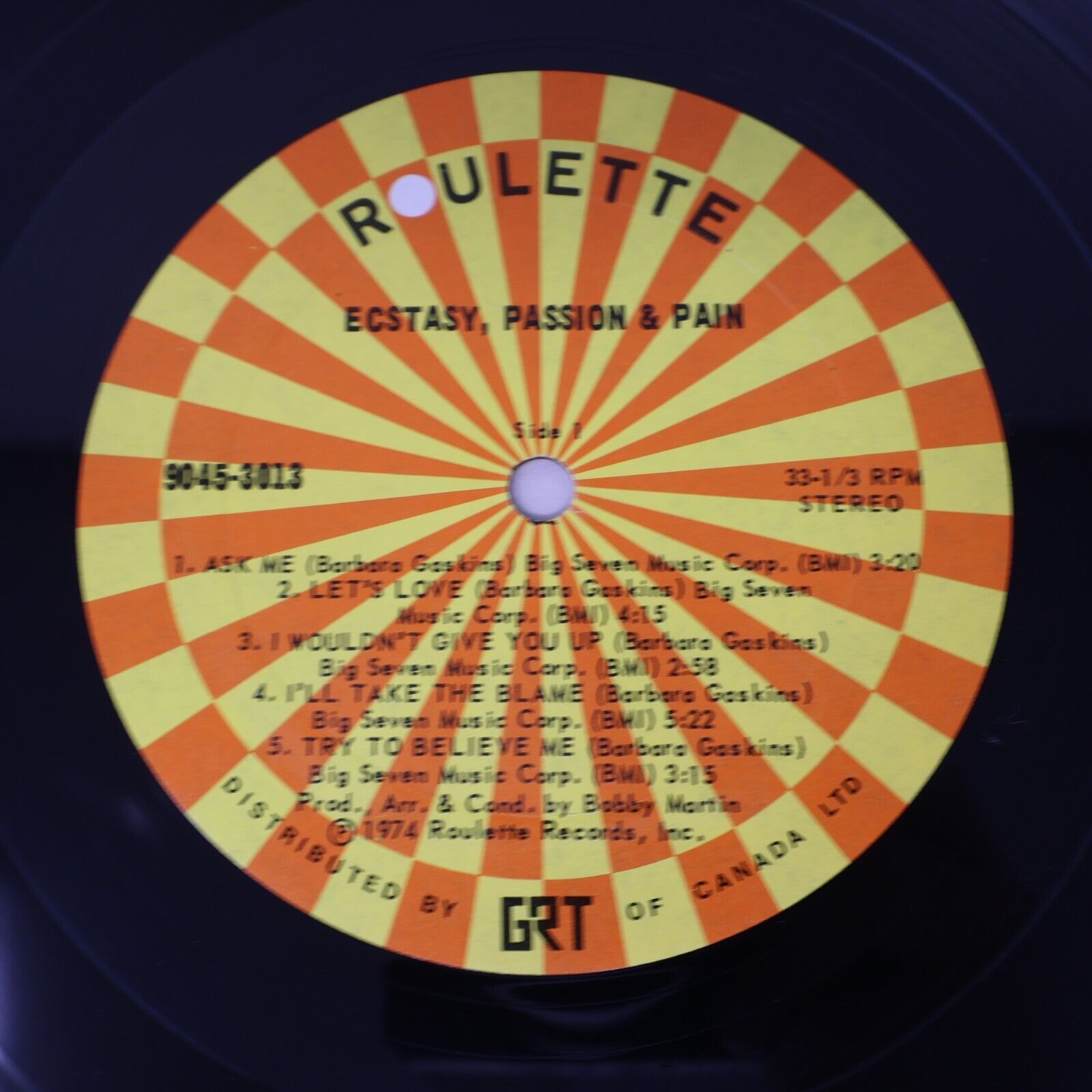Ecstasy, Passion & Pain Self Titled LP Record Vinyl 1974 Roulette 9045-3013 Funk