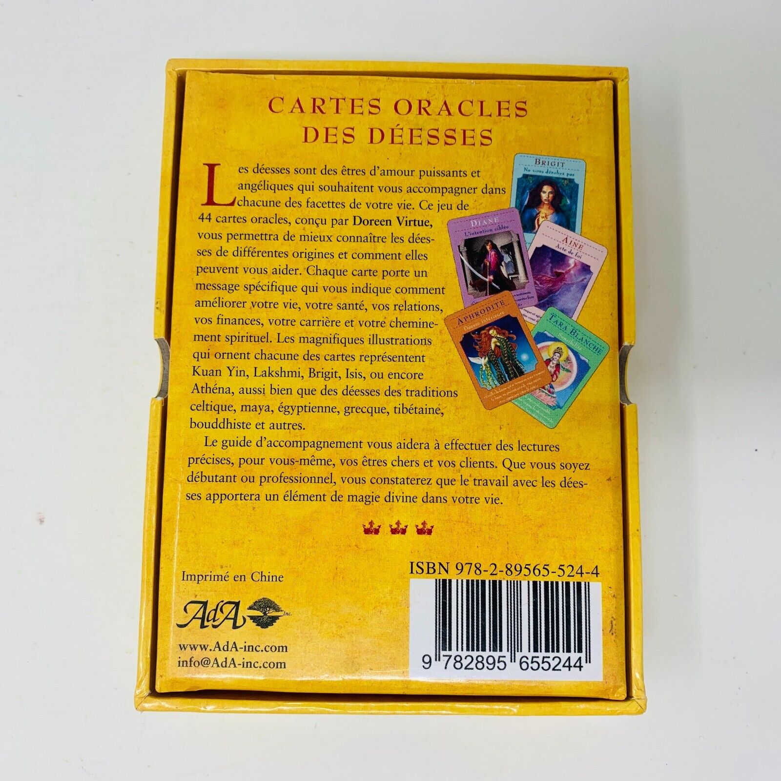 Cartes Oracles des Déesses Complet Ada Doreen Virtue 44 Cartes Guide Divination
