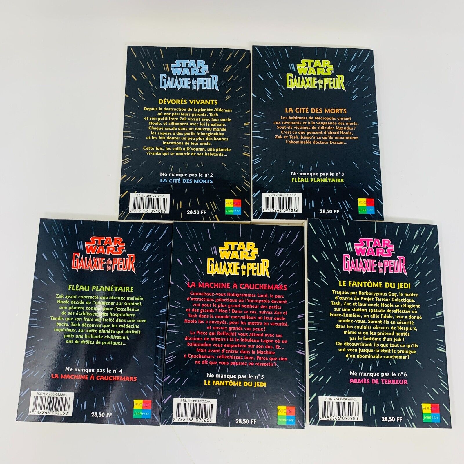 Galaxie de la Peur #1-5 Star Wars de John Whitman Pocket Français Lot Livres 90s