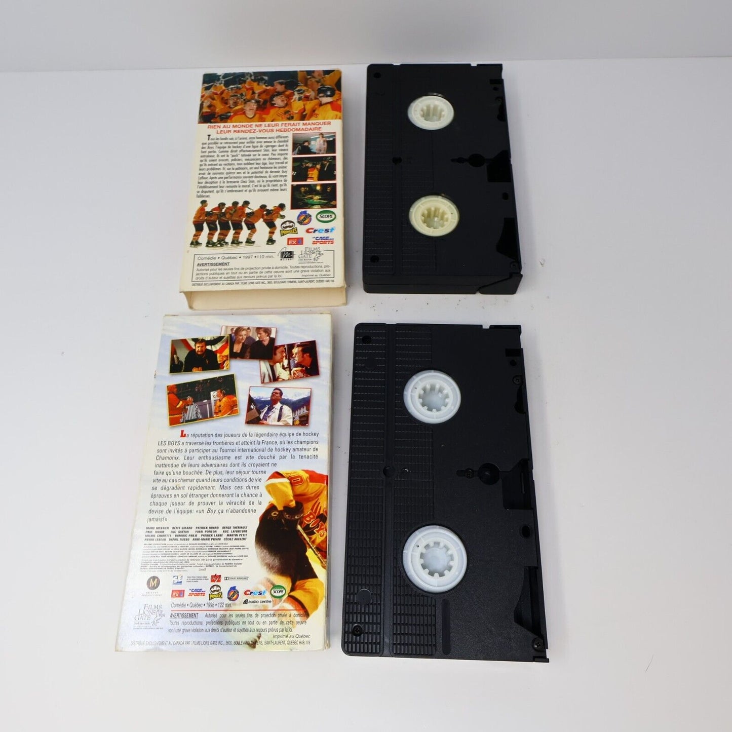 Les Boys 1 & 2 Lot de 2 VHS NTSC Testés Français/French Québécois Hockey Comédie
