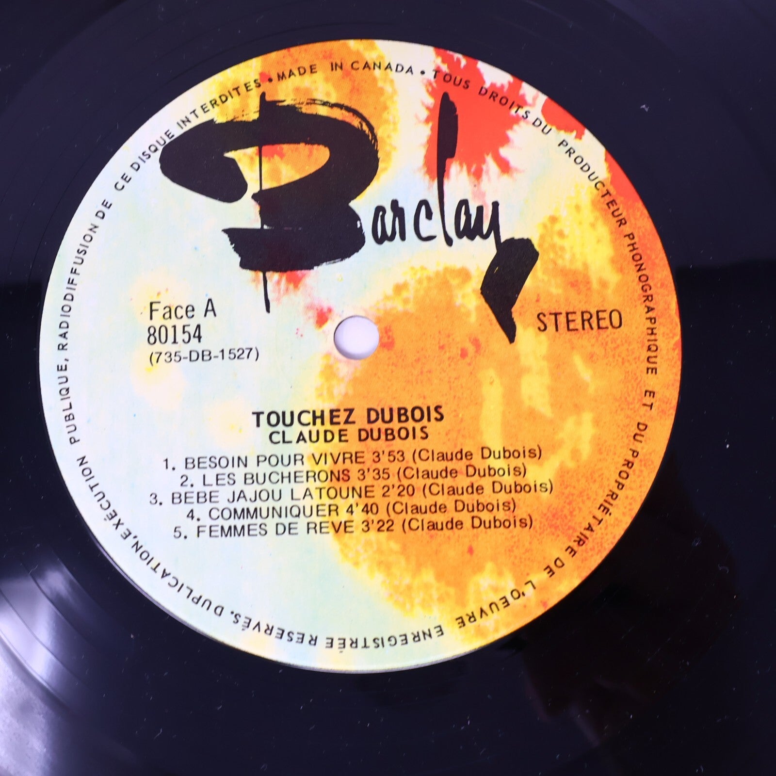 Claude Dubois Lot 3 Disques LP Record Touchez du Bois/Éponyme Québécois 1970s