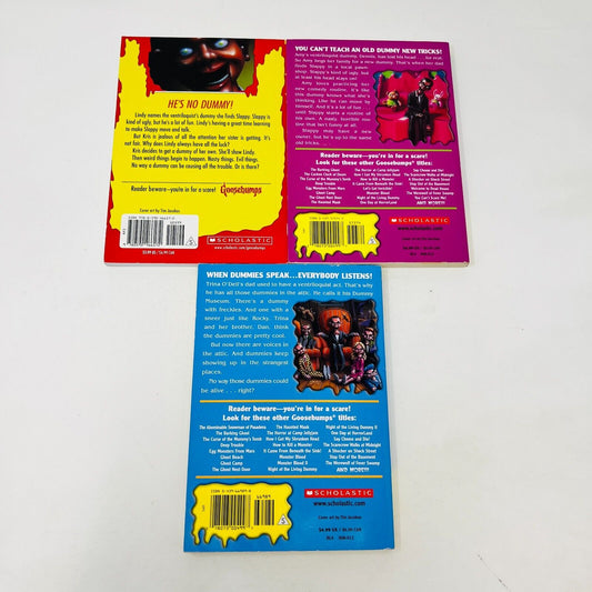 Night of the Living Dummy #1-3 Lot by R.L. Stine Goosebumps Scholastic Paperback