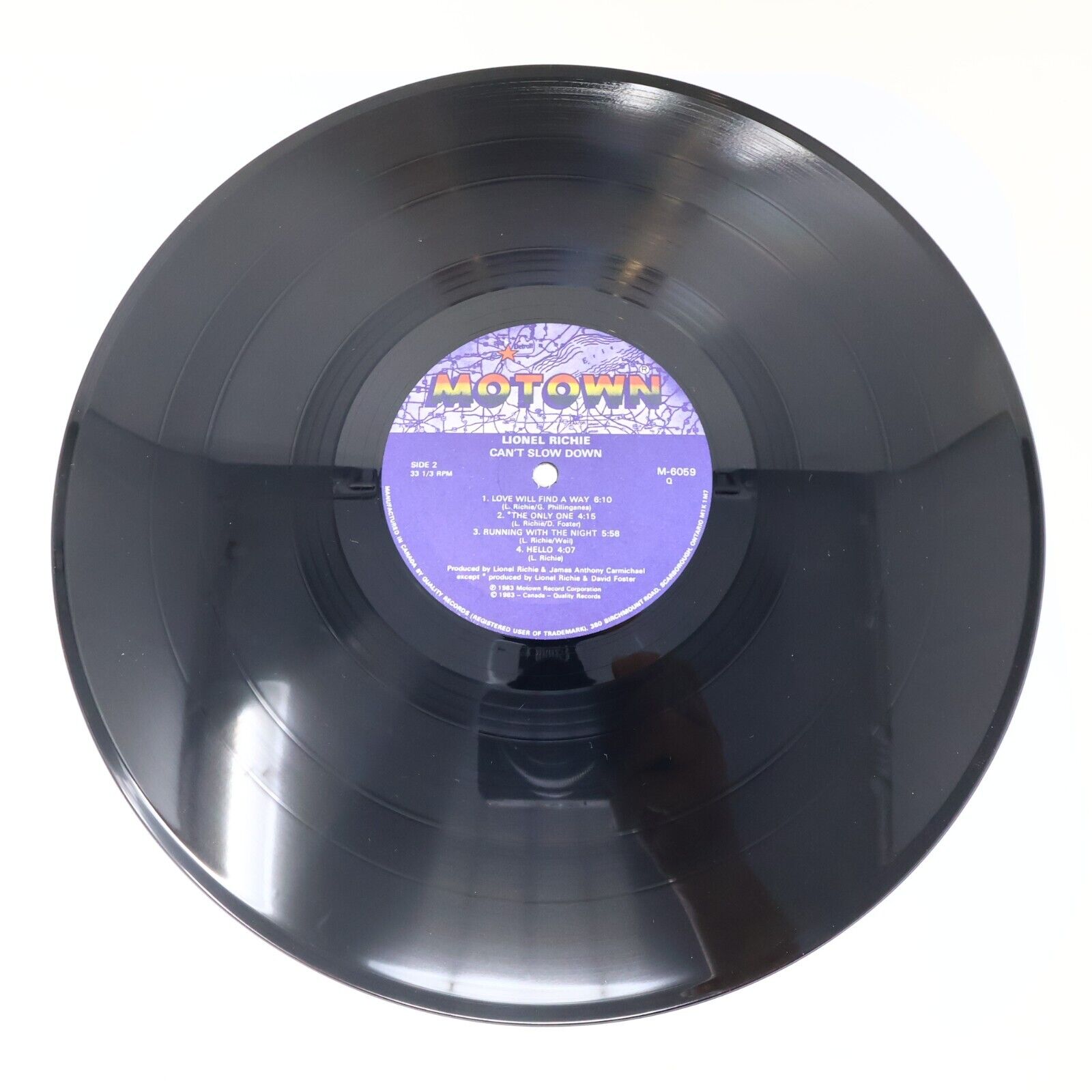 Lionel Richie Can't Slow Down LP Record Motown M-6059 1983 Canada All Night Long