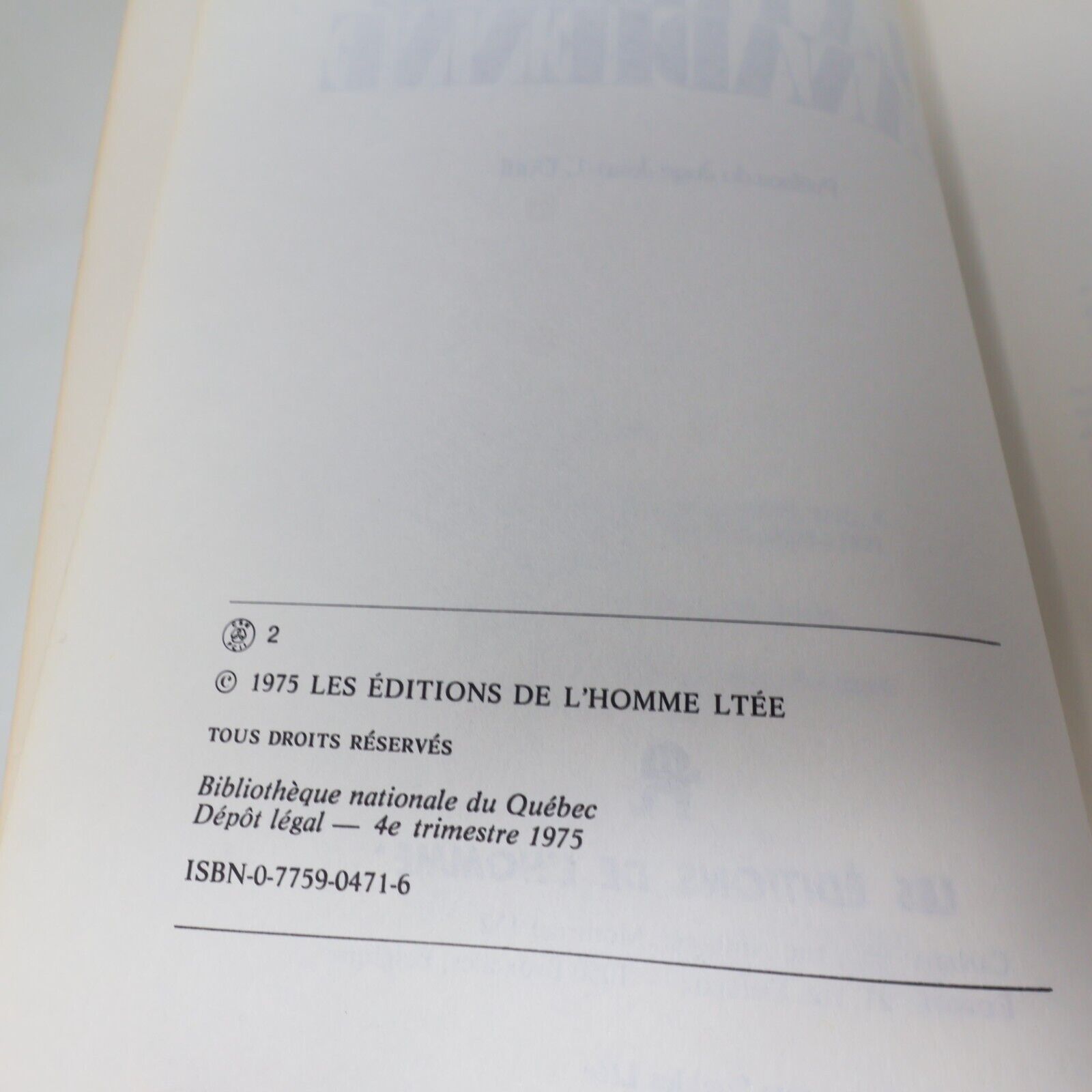 1975 La Filière Canadienne Jean-Pierre Charbonneau Sociologie Crime Mafia Livre