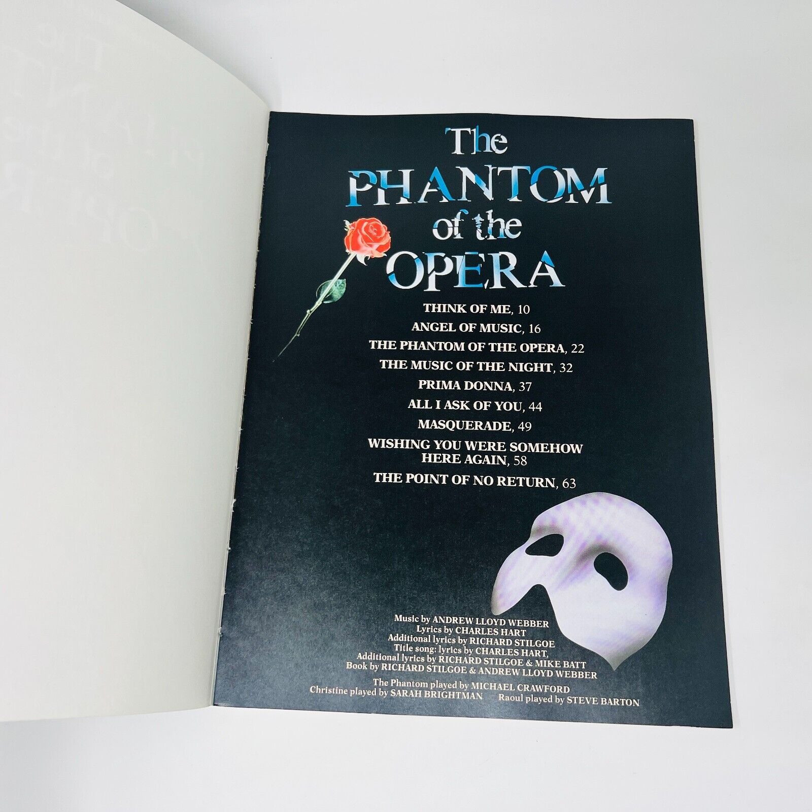 The Phantom of the Opera Songbook Andrew Lloyd Webber Piano Vocal PB Music Sales