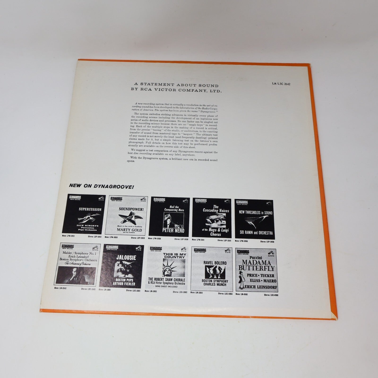 Mahler Boston Symphony Orchestra Erich Leinsdorf Symphony 1 Record LM-2642 Mono