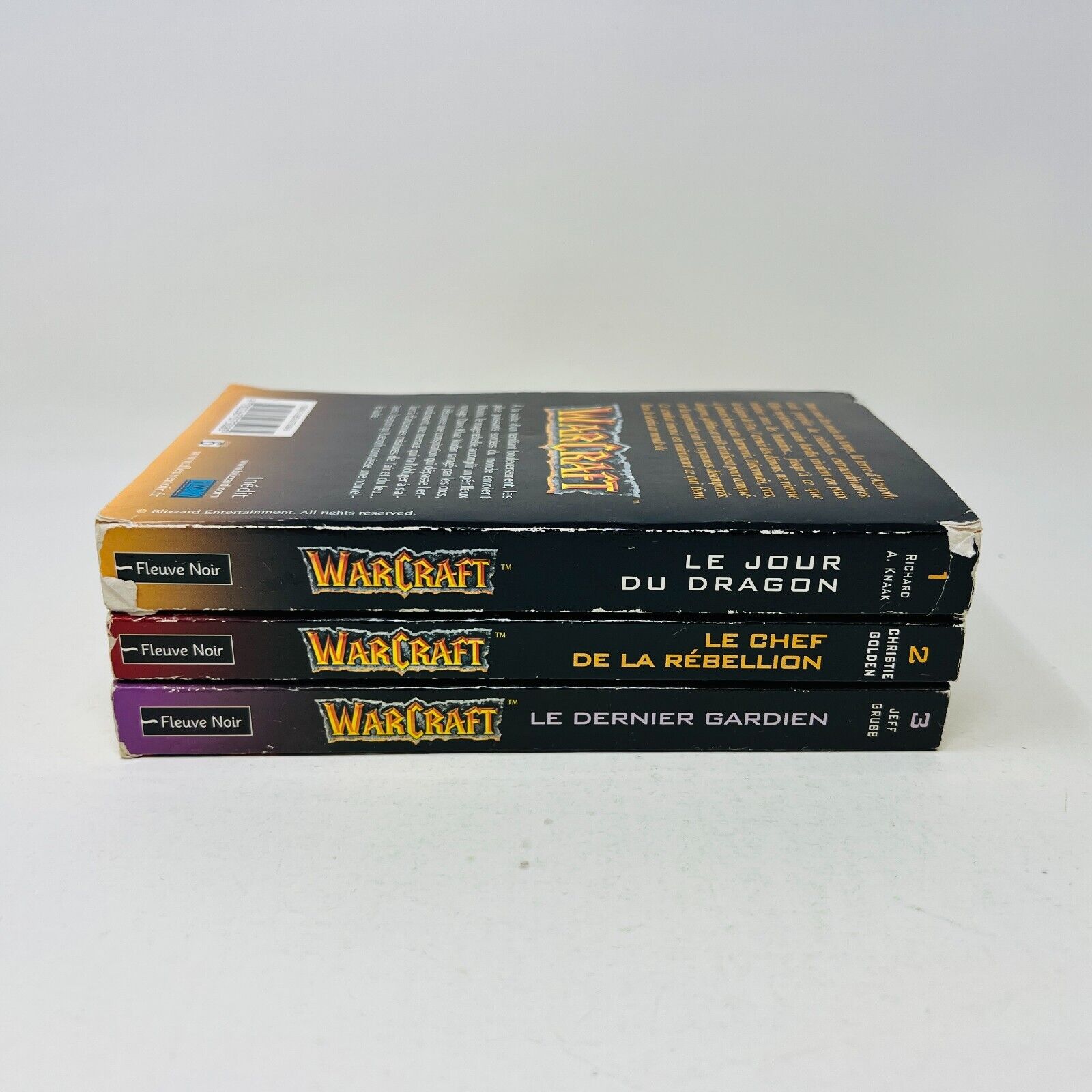 Livres Warcraft 1-3 Fleuve Noir Le Jour du Dragon Chef de Rébellion Français Lot