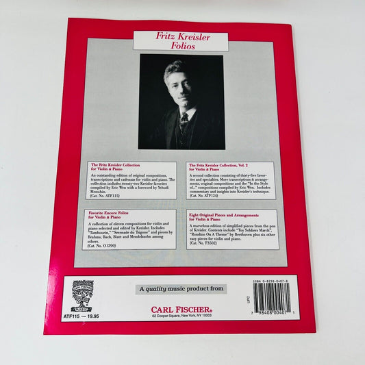 1990 The Fritz Kreisler Collection Songbook Piano/Violin PB Carl Fisher Music