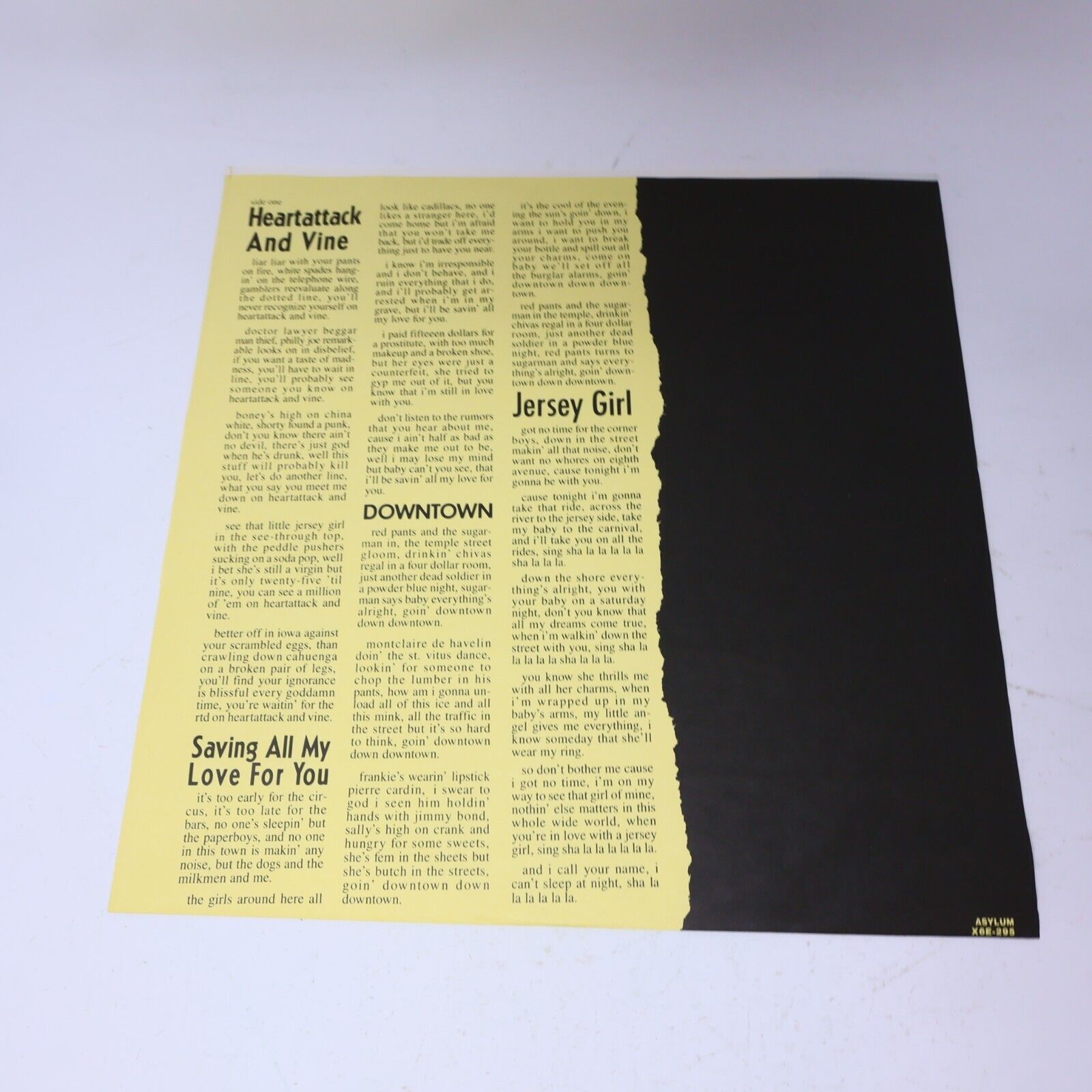 Tom Waits Heartattack And Vine LP Record Vinyl Asylum X6E-295 Canada 1980 Rock