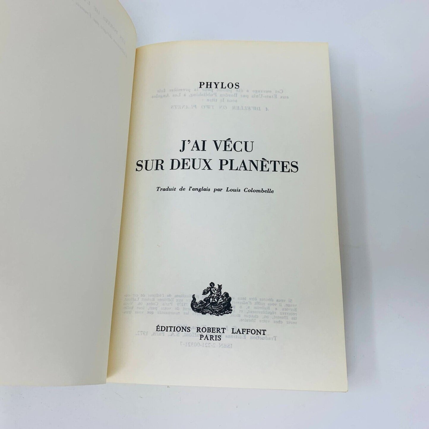1979 J'ai Vécu sur Deux Planètes Les Portes de l'Étrange Phylos Robert Laffont