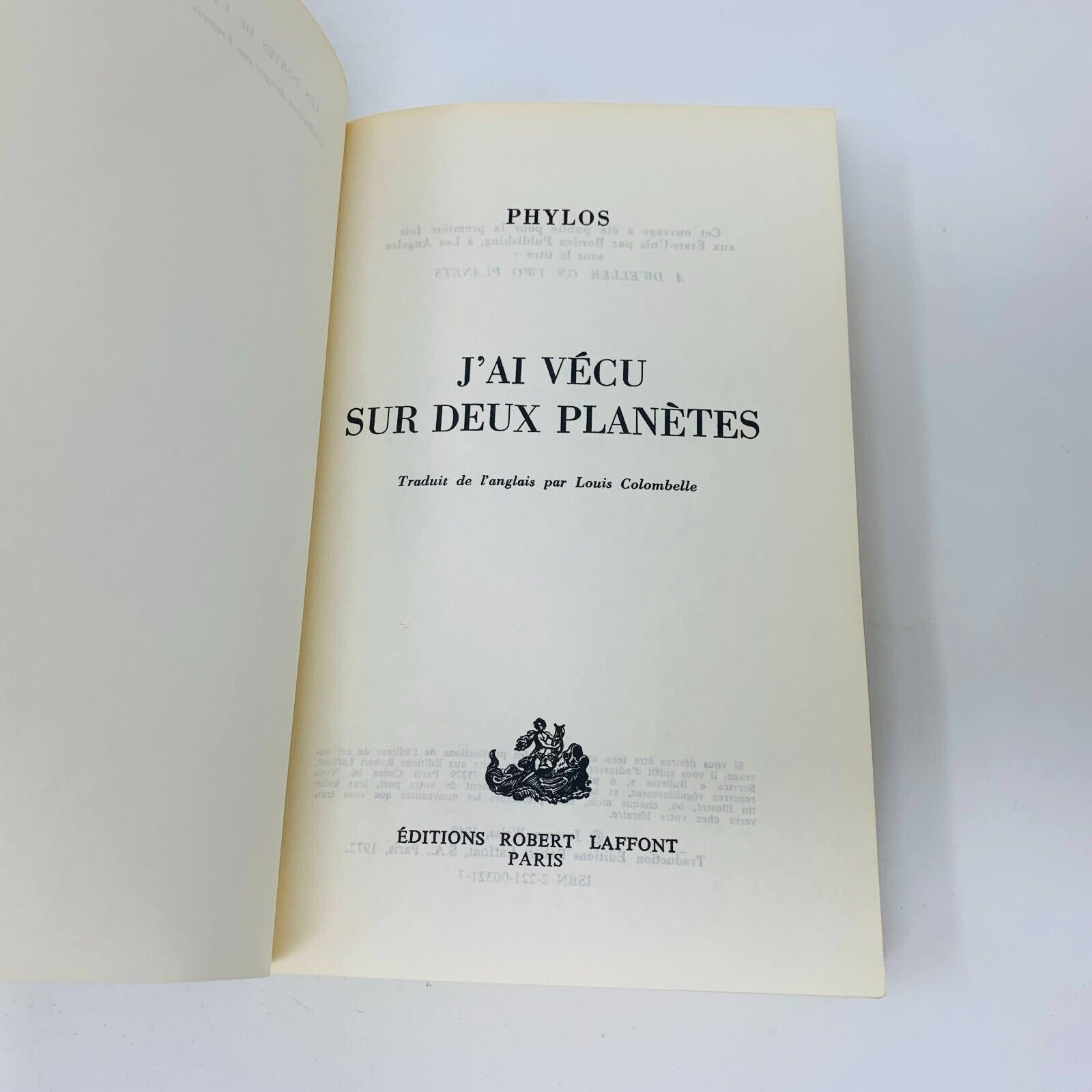1979 J'ai Vécu sur Deux Planètes Les Portes de l'Étrange Phylos Robert Laffont
