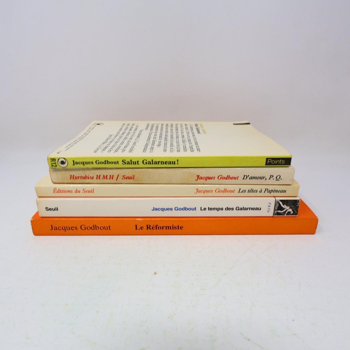 Jacques Godbout Lot 5 Livres Têtes à Papineau/Réformiste/Salut Galarneau! Roman