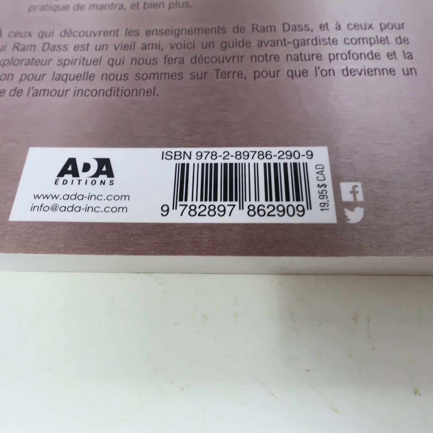 2018 Polir le Miroir Ram Dass Ada Français Paperback Spiritualité Philosophie PB