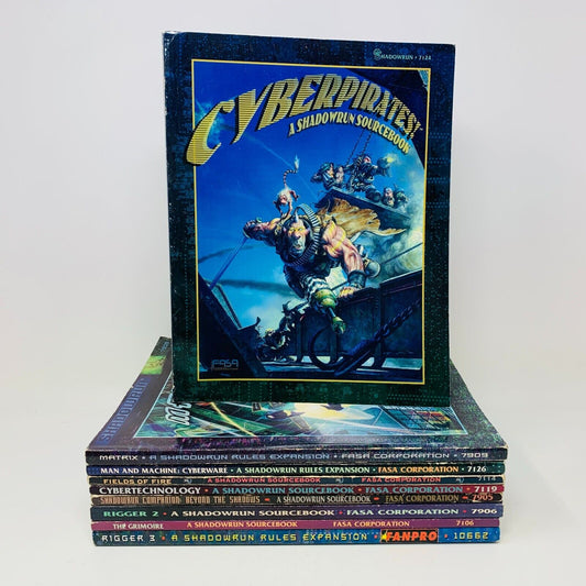 9x Shadowrun RPG Books Lot Sourcebook Companion Man Machine Cyberware 90-2000s