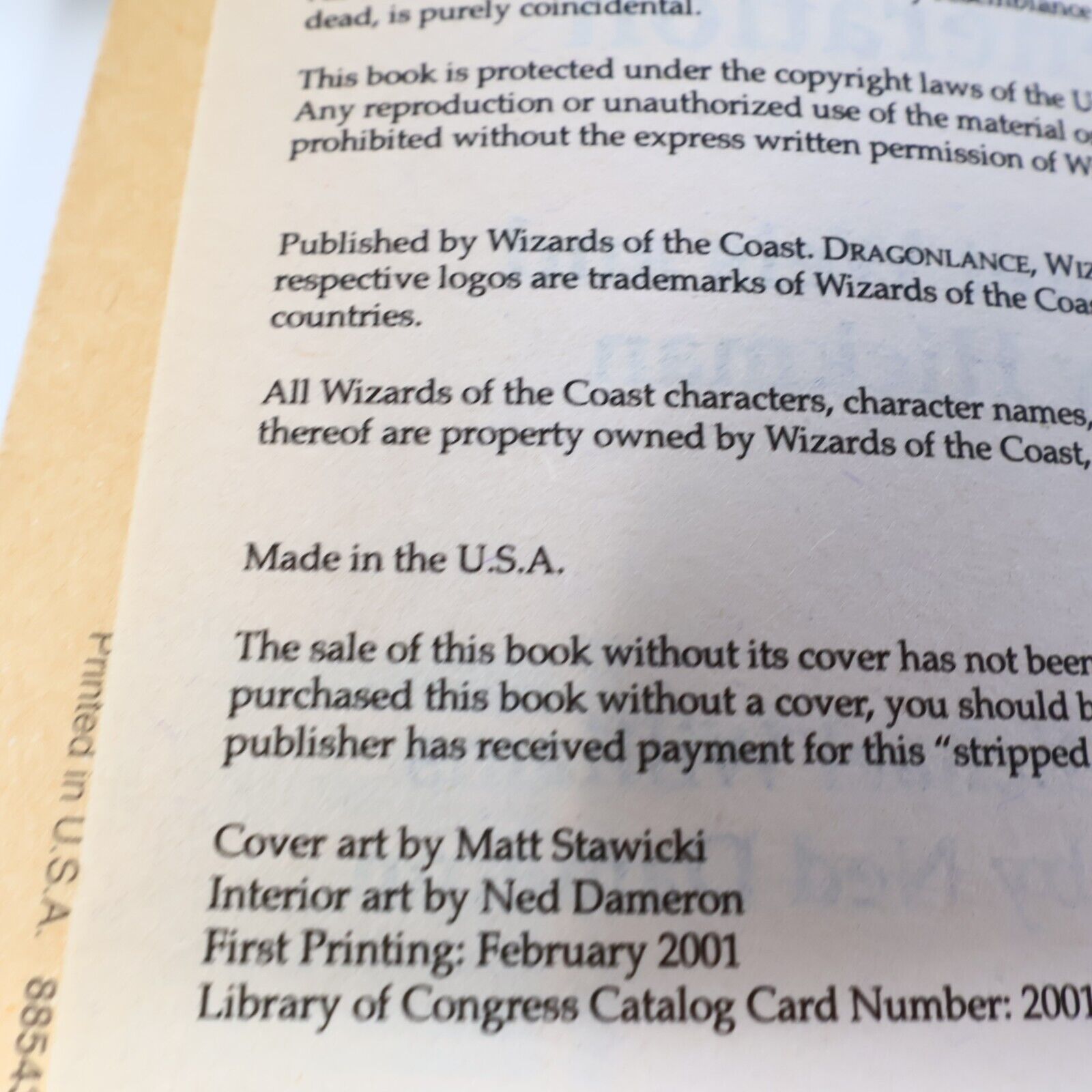 2002 The Second Generation DragonLance Weis/Hickman 4th Print Paperback PB WOC