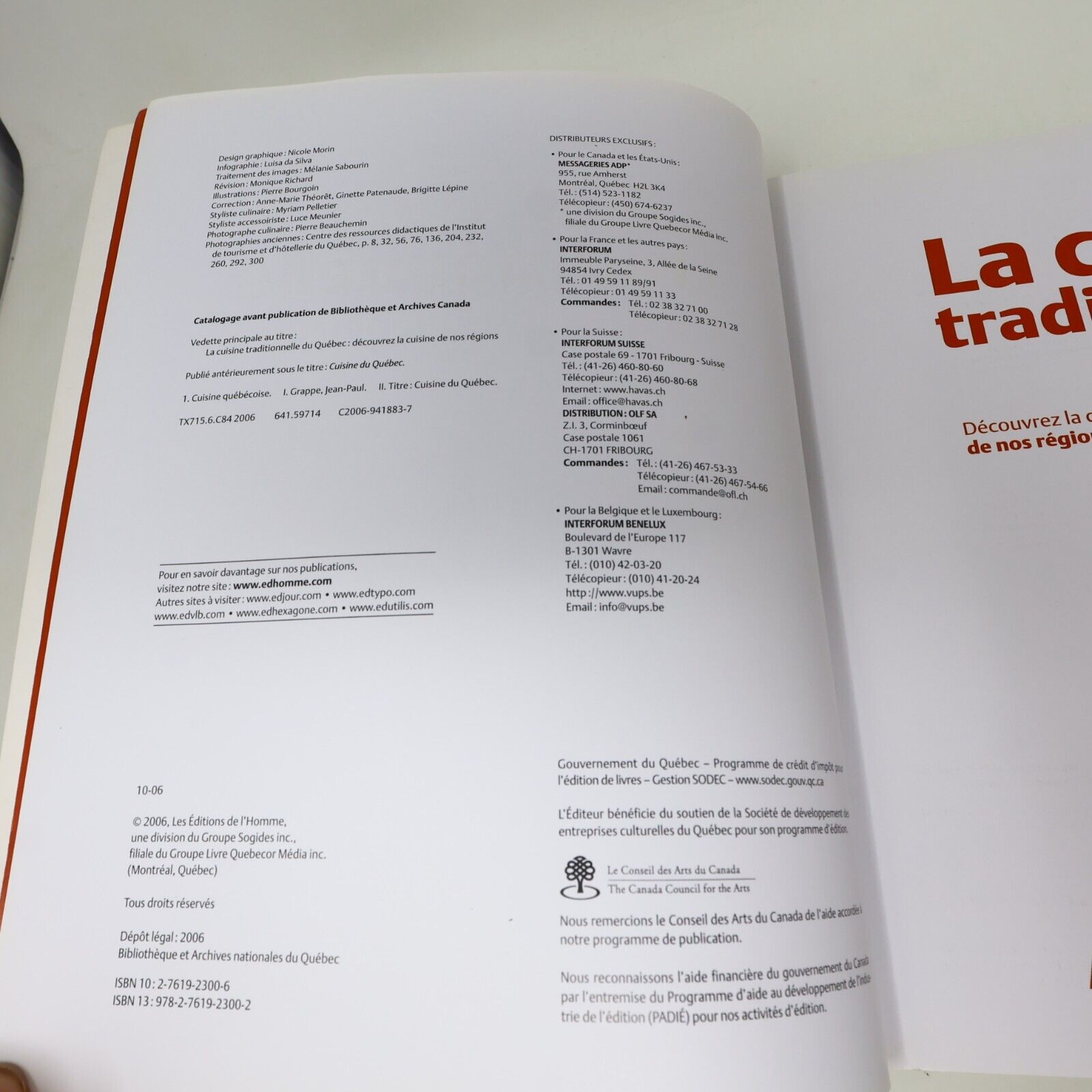 2006 La Cuisine Traditionnelle du Québec Jean-Paul Grappe Régions Recettes Livre