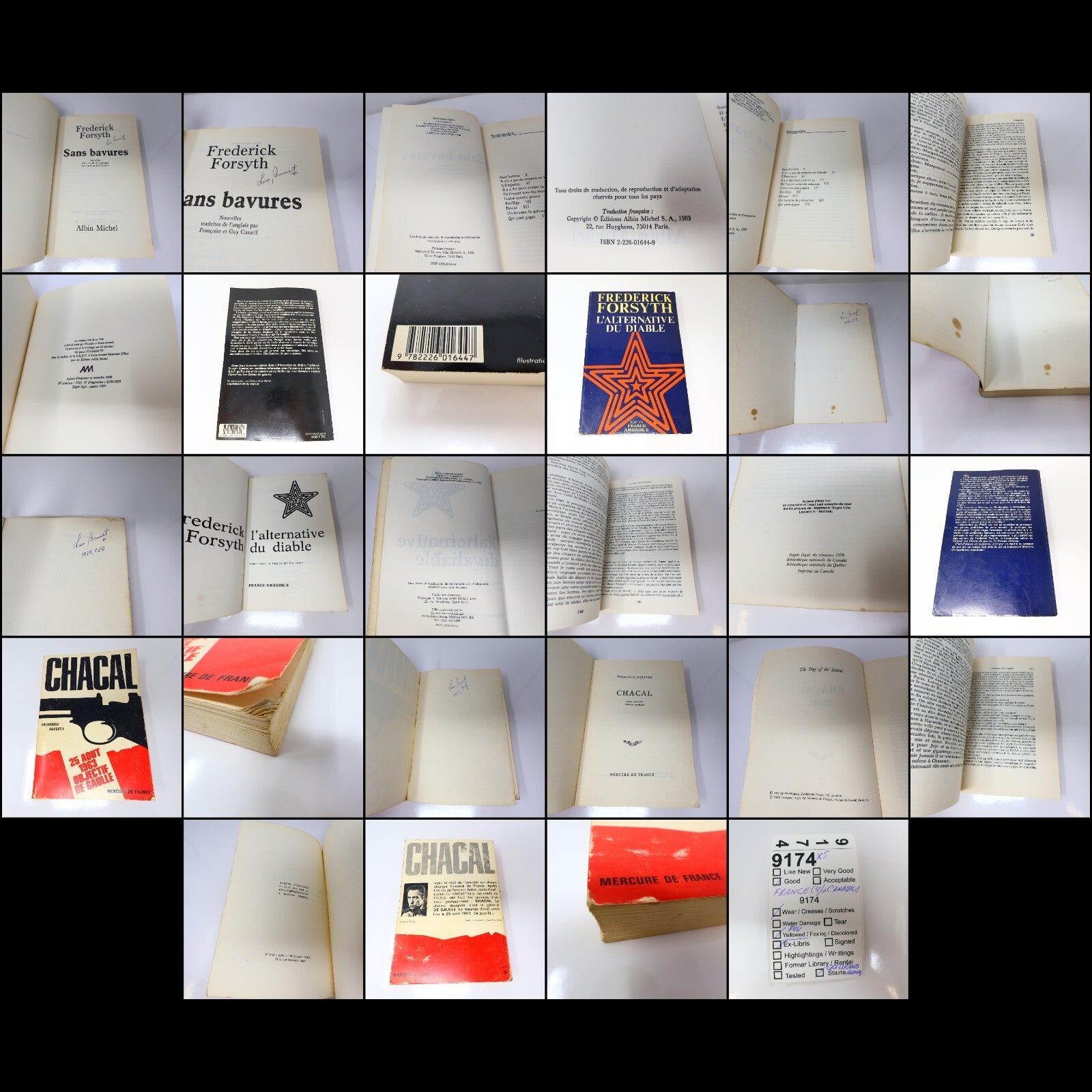 Frederick Forsyth Lot 5 Livres Sans Bavures/Chacal/Chiens de Guerre Français PB