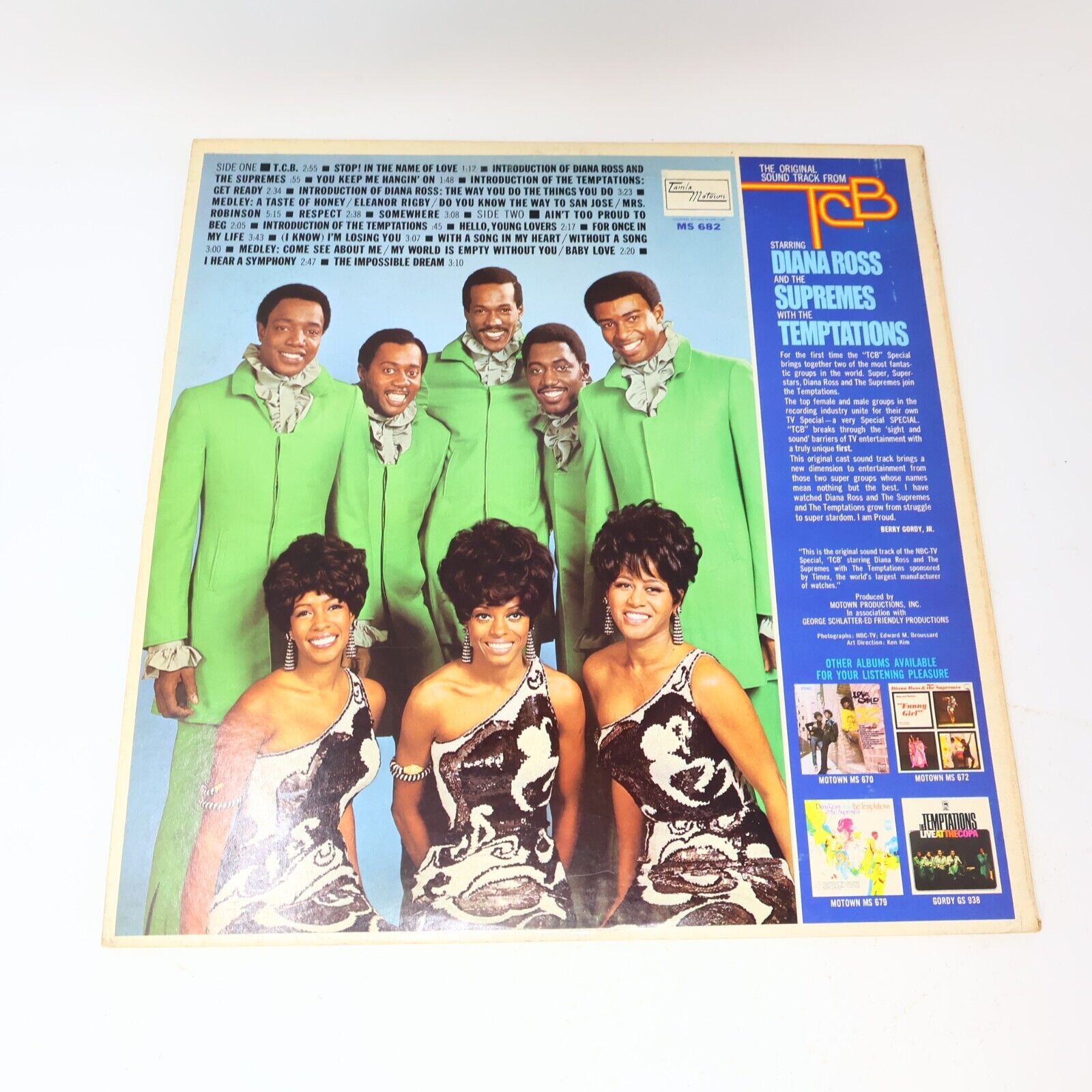 The Original Soundtrack From TCB Diana Ross Supremes Temptations LP Record 1968