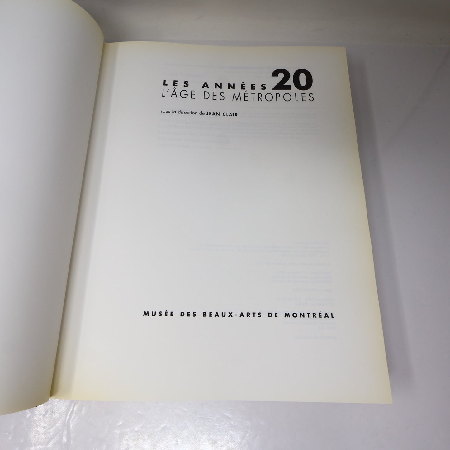 Les Années 20 L'âge des Métropoles MBAM Catalogue Exposition 1991 HC Français