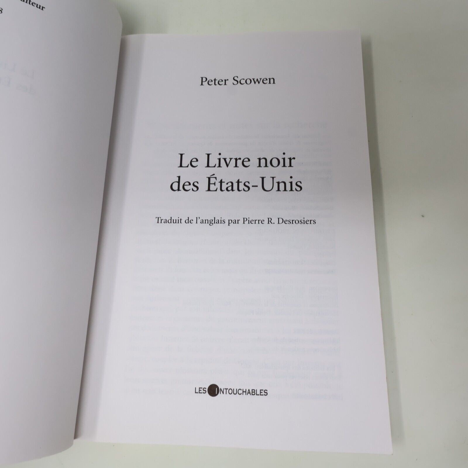 2002 Le Livre Noir des États-Unis de Peter Scowen Histoire USA Les Intouchables