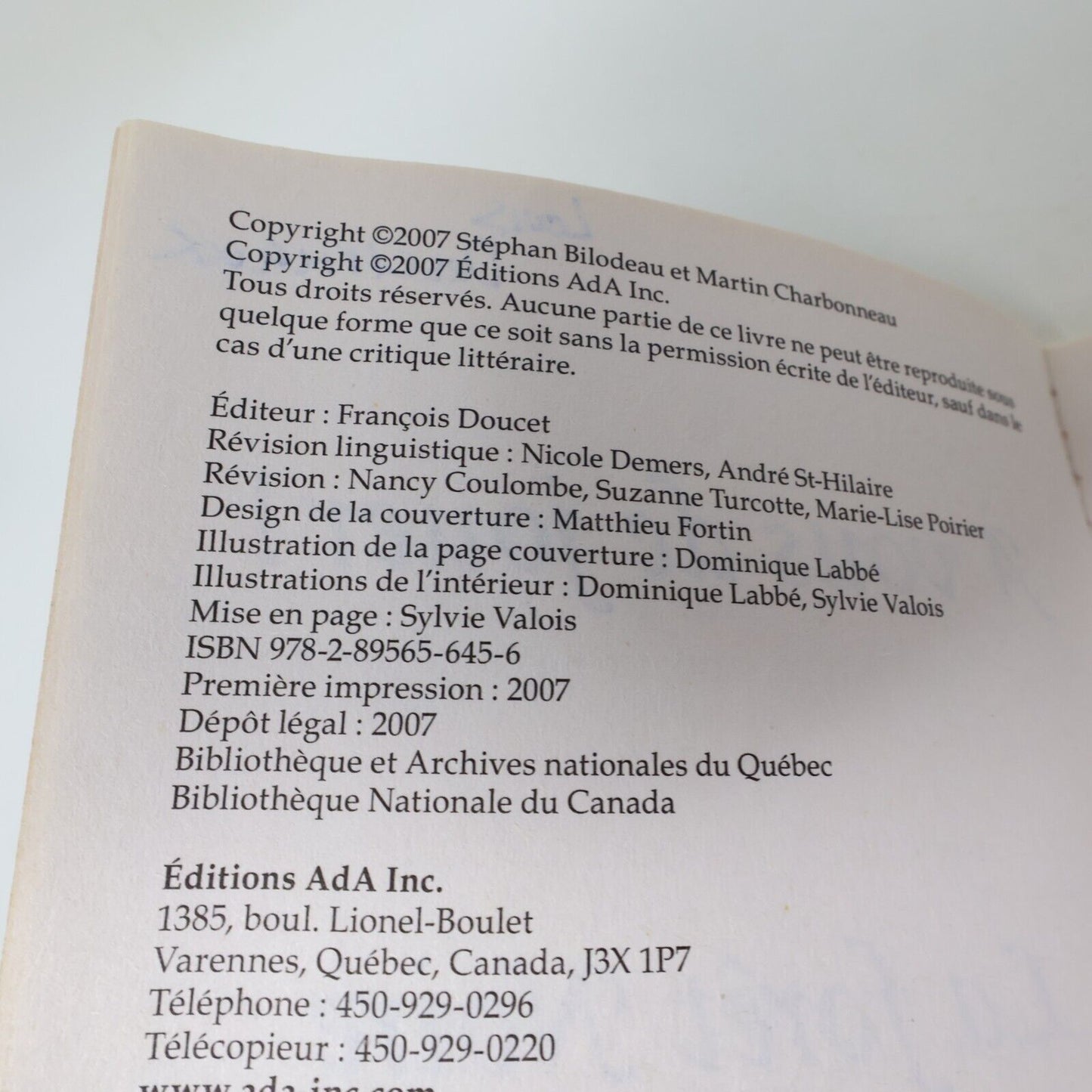 Lot 7 Livres À Vous de Jouer! #1-2 4-8 Ada La Forêt Noire Jeu de Rôle Français