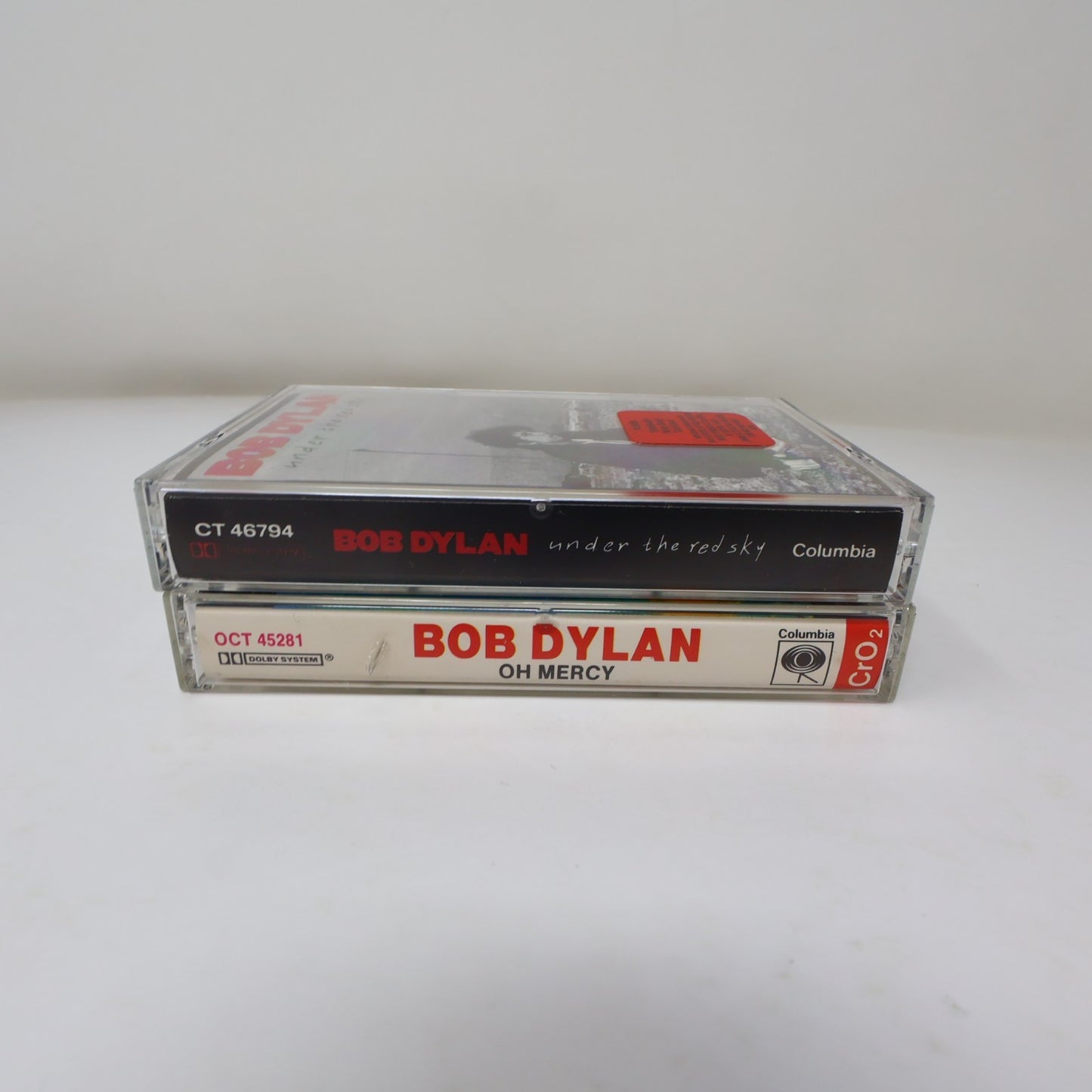 Bob Dylan 2 Cassettes Lot Under The Red Sky/Oh Mercy Columbia Born In Time/2 X 2