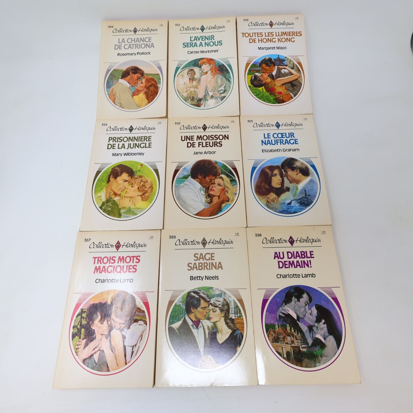 Lot 19 Livres Collection Harlequin Romance Amour Vintage Français French 80s HC