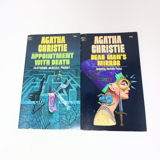 Agatha Christie 2 Books Lot Poirot Appointment With Death/Dead Man's Mirror 1971