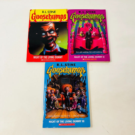 Night of the Living Dummy #1-3 Lot by R.L. Stine Goosebumps Scholastic Paperback