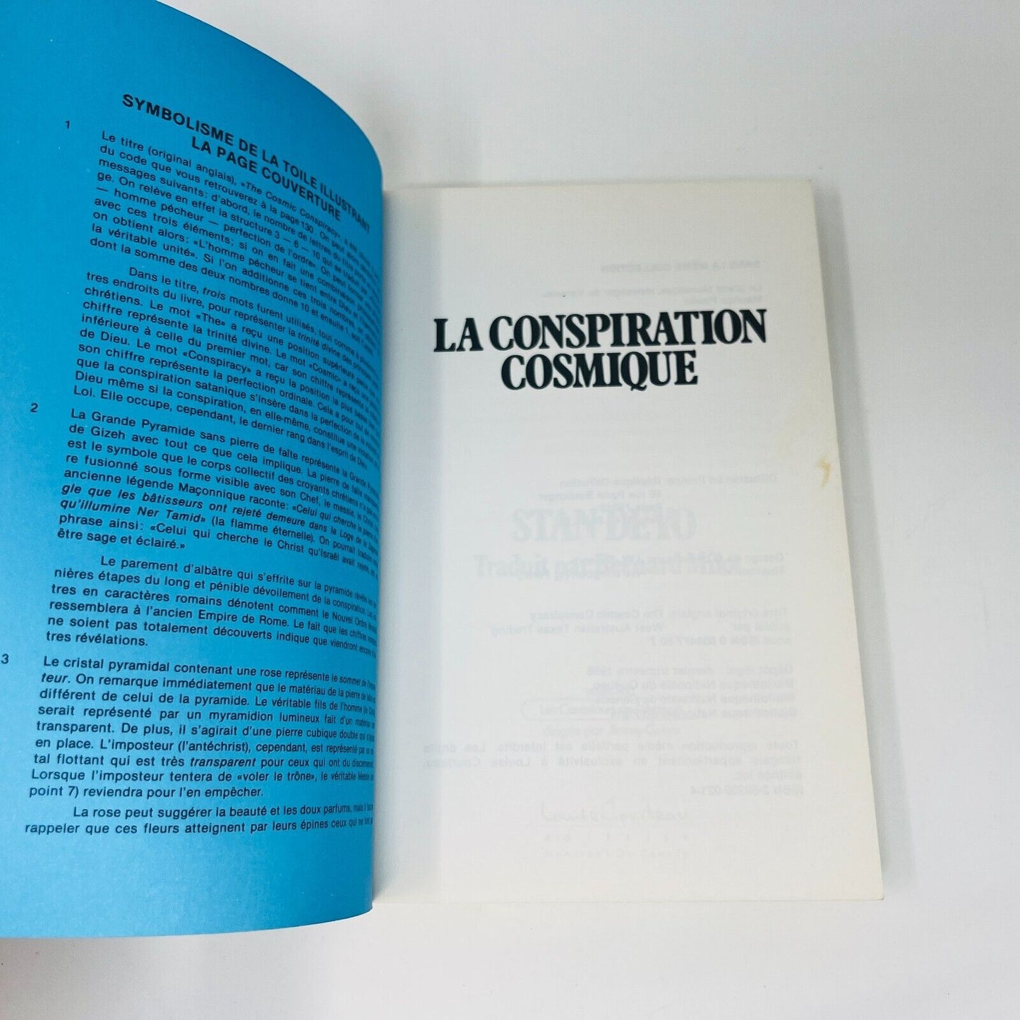 1986 La Conspiration Cosmique de Stan Deyo Livre Français Paranormal Ovnis Vtg