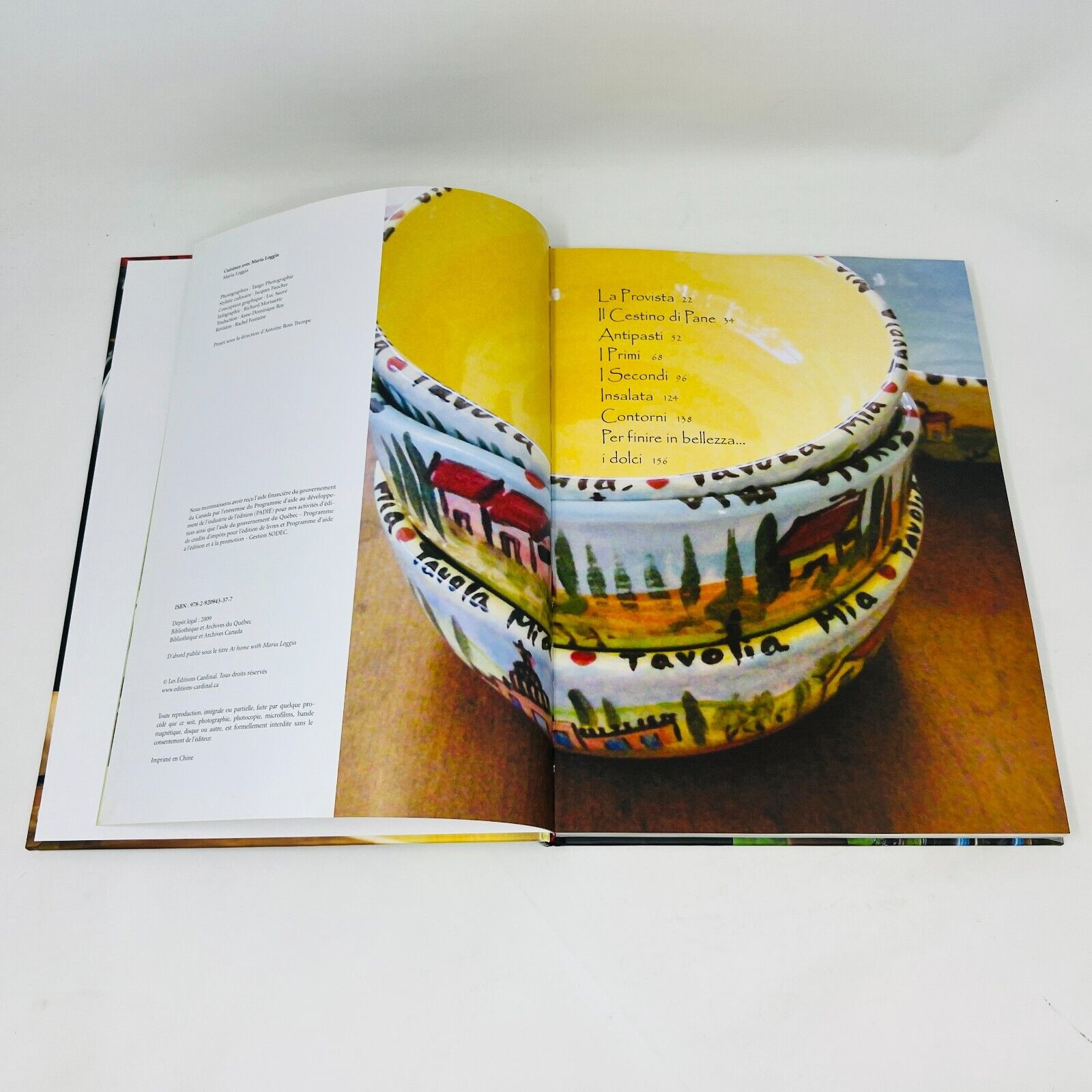 2009 Cuisinez avec Maria Loggia Livre de Recettes Cardinal Français Hardcover HC
