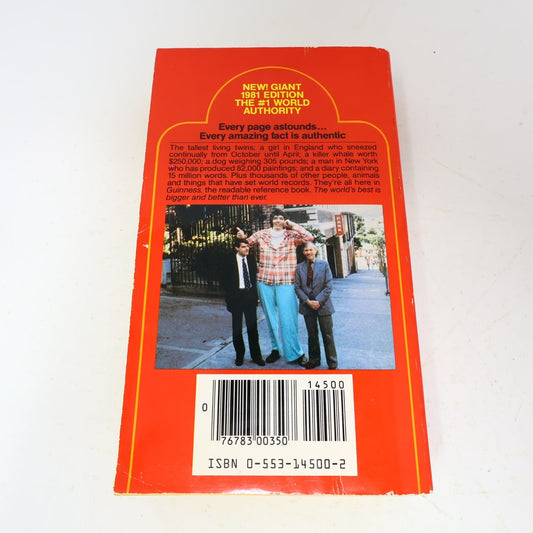 1981 Guinness Book of World Records Norris Mcwhirter Bantam Reference 1st Print