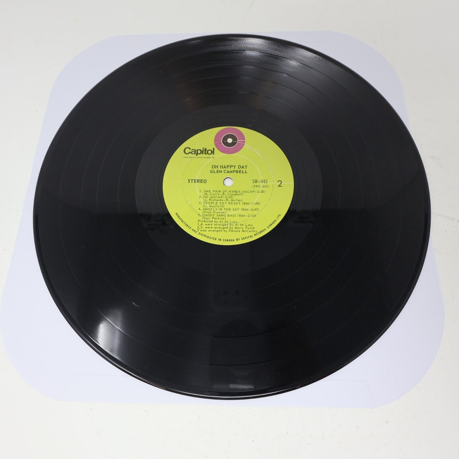 Glen Campbell Galveston + Oh Happy Day Lot of 2 LP Record Vinyl SW-443 ST-210
