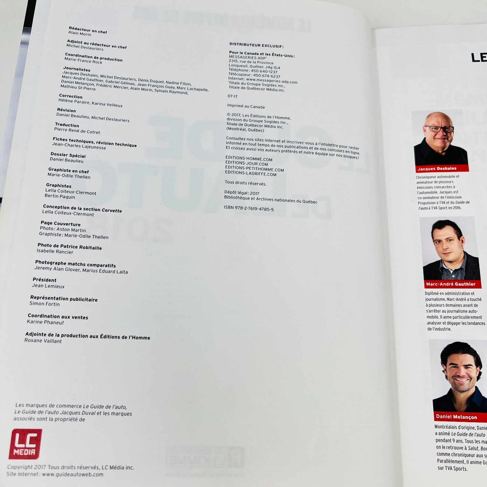 Le Guide de l'Auto 2018 de Denis Duquet/Gabriel Gélinas/Marc Lachapelle Voitures