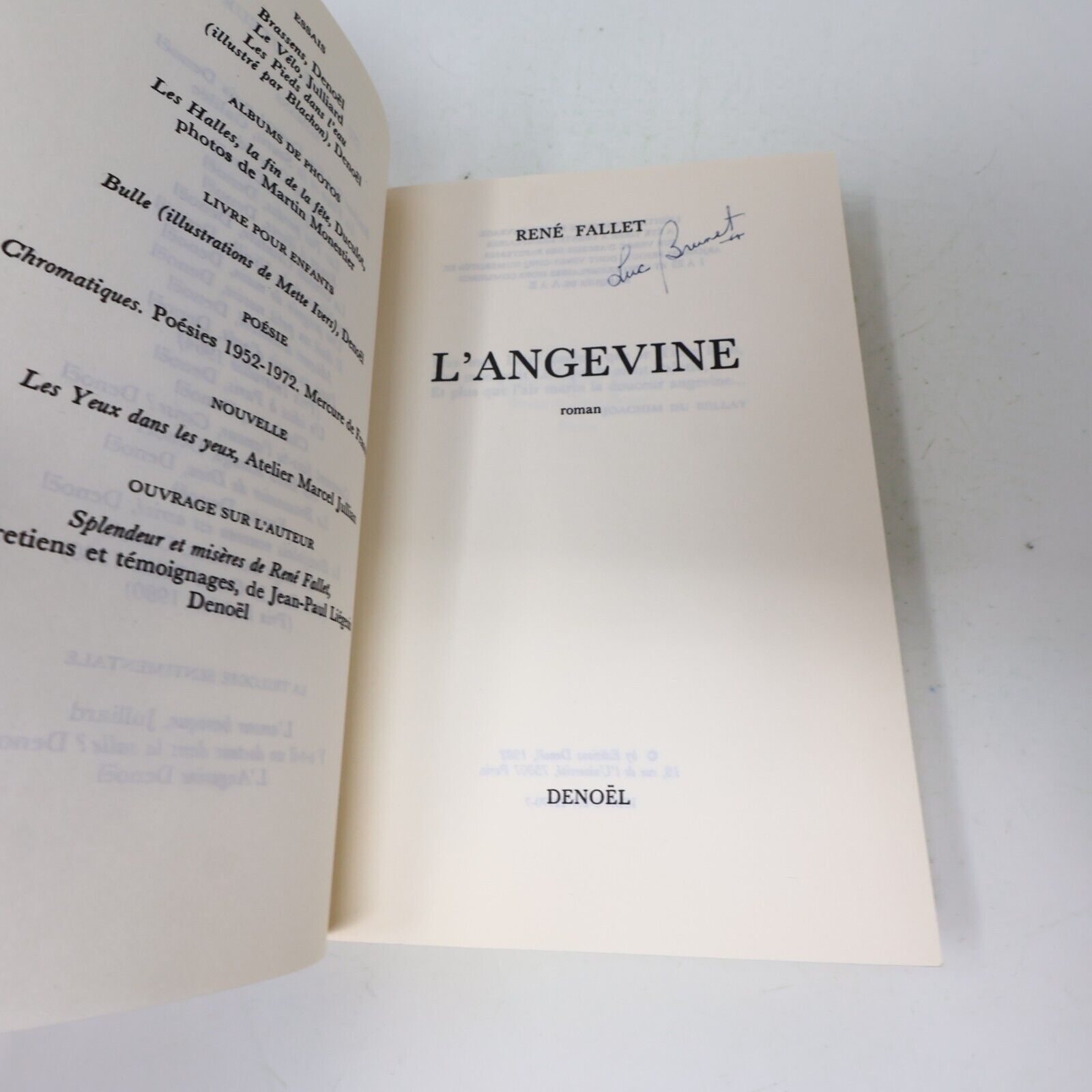 René Fallet L'Angevine Le Braconnier de Dieu Littérature Française Lot 2 Livres