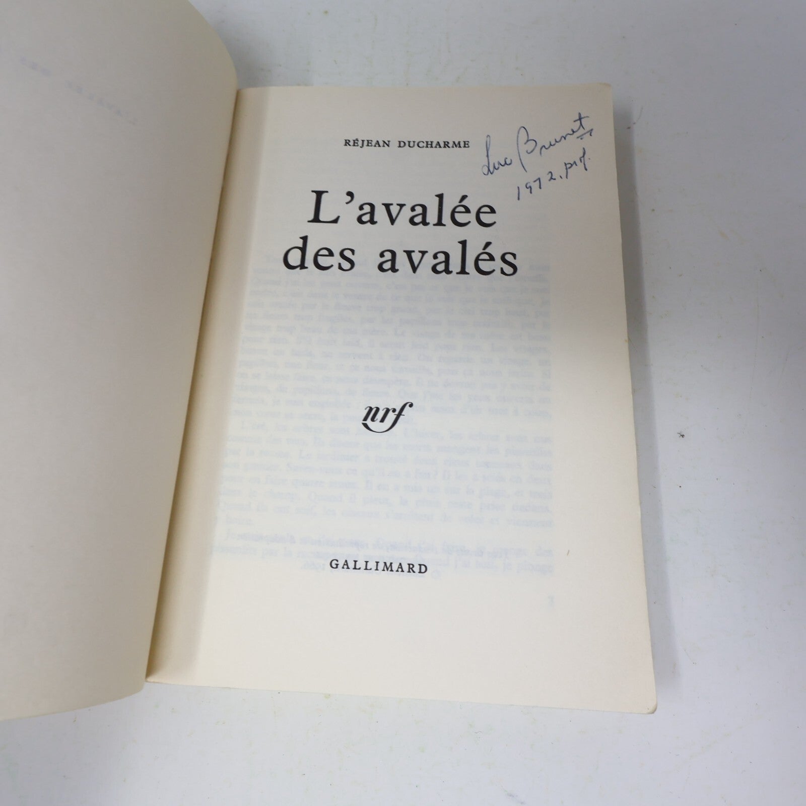 L'Avalée des Avalés Réjean Ducharme Gallimard/Nrf 1977 Littérature Québécoise PB