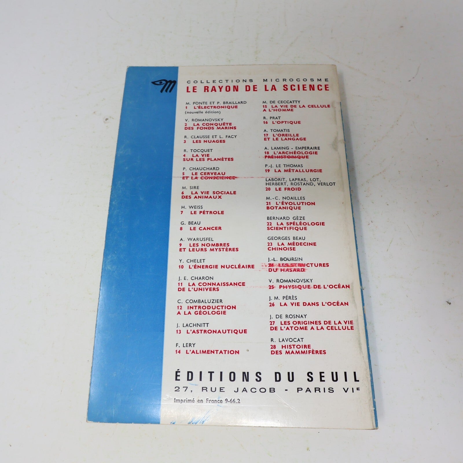 Microcosme Le Rayon de la Science Lot 4 Livres Nuages/Pétrole/Métallurgie/Vie