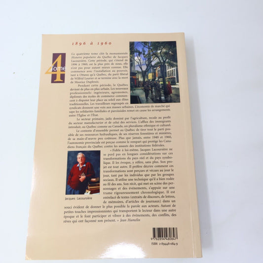 1995 Histoire Populaire du Québec #4 1896 à 1960 de Jacques Lacoursière Français