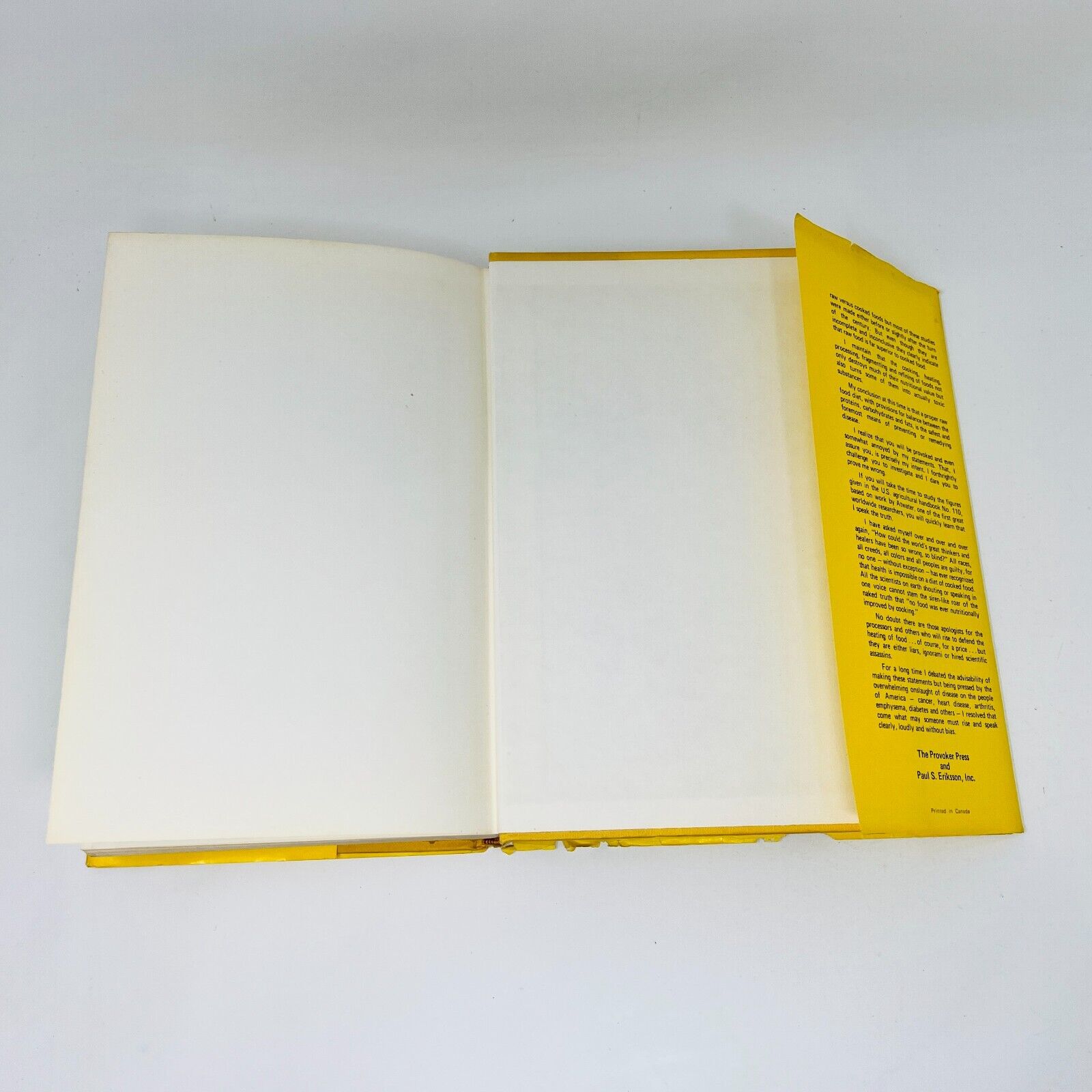 1978 No-Cook Book by John H. Tobe's Hardcover DJ Health Giving Provoker Press