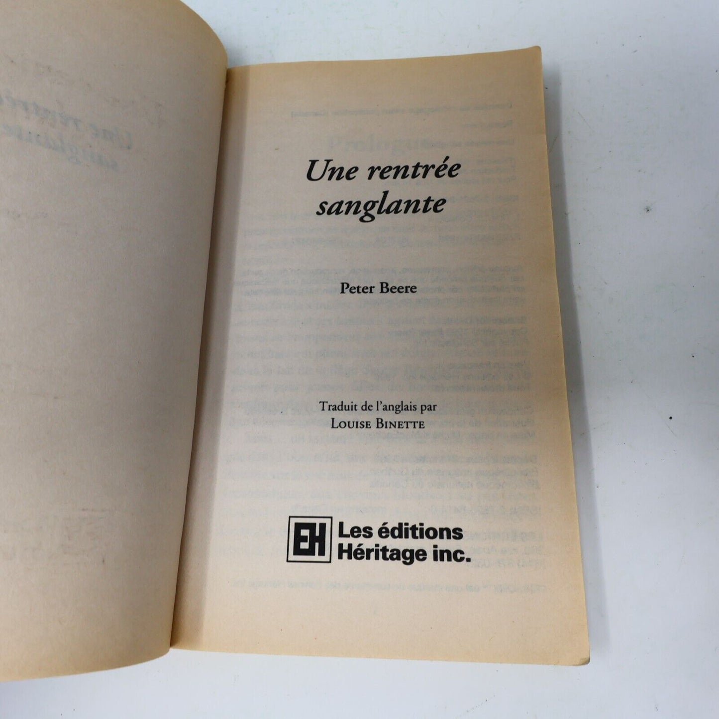 1996 Une Rentrée Sanglante Frissons #64 de Peter Beere Paperback PB EH Ados 90s