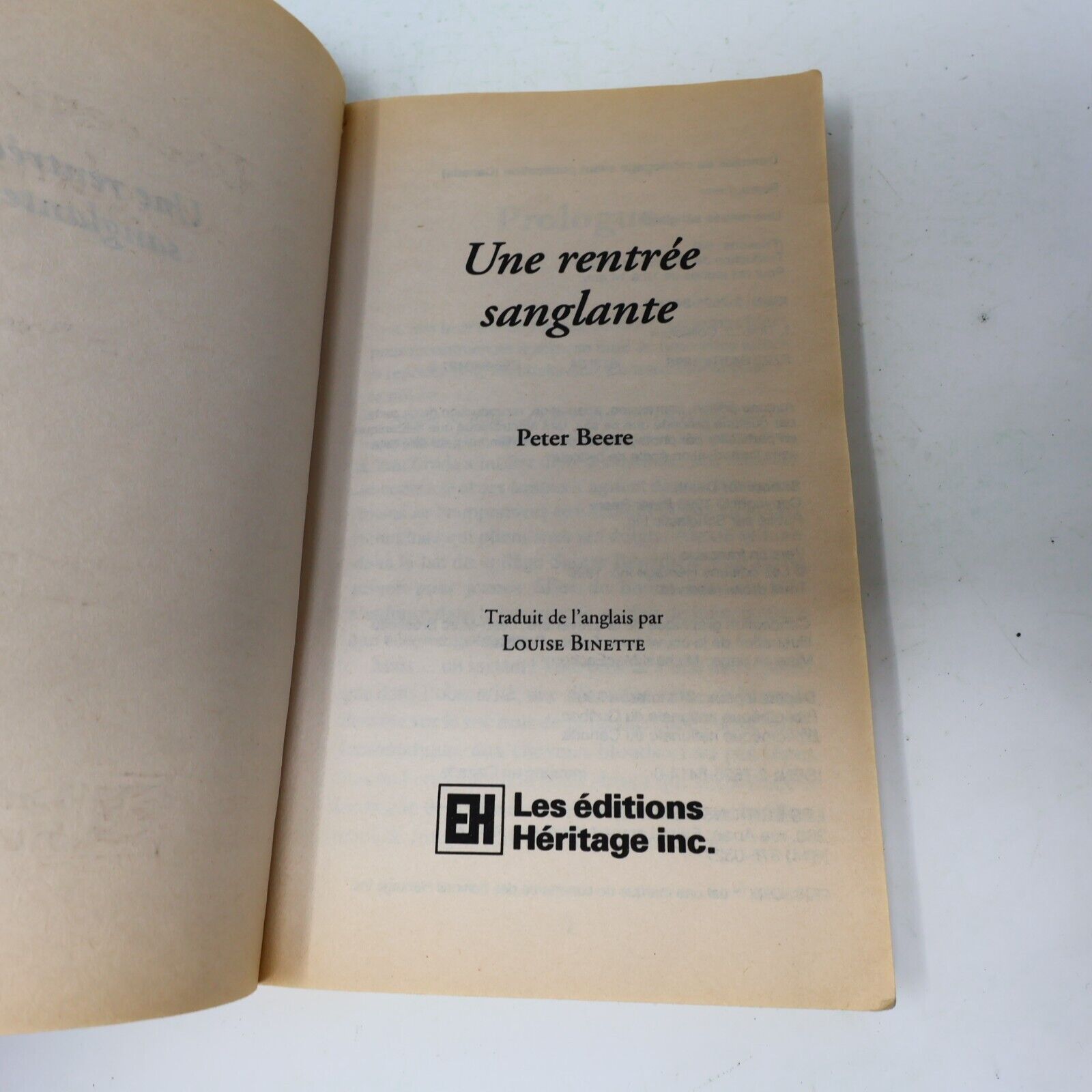 1996 Une Rentrée Sanglante Frissons #64 de Peter Beere Paperback PB EH Ados 90s