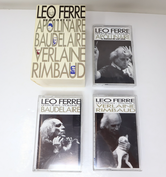 Léo Ferré Les Poètes Boîtier Cassette Apollinaire/Baudelaire/Verlaine Rimbaud