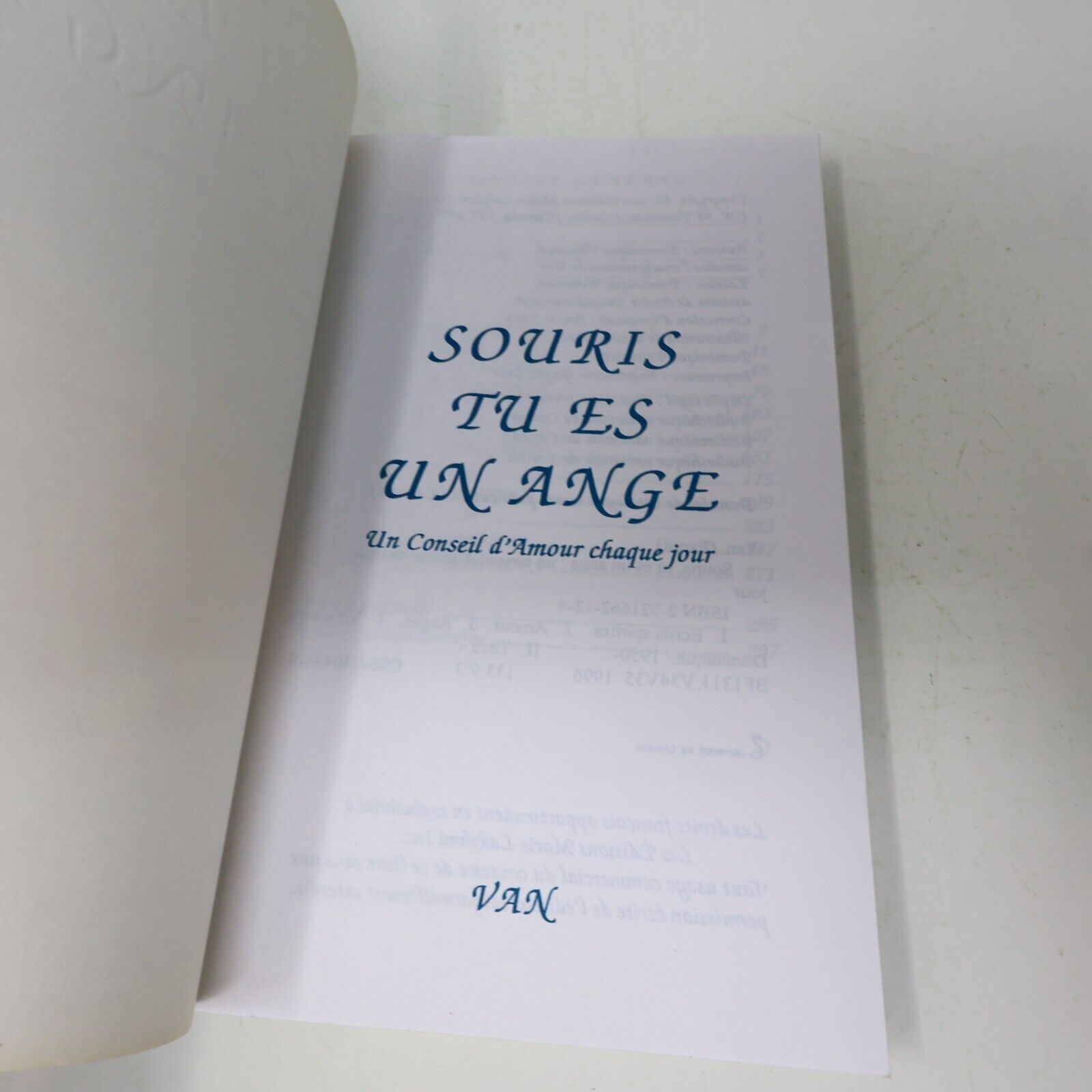 1999 Souris Tu Es un Ange Van Marie Lakshmi Français Paperback Ésotérisme Livre
